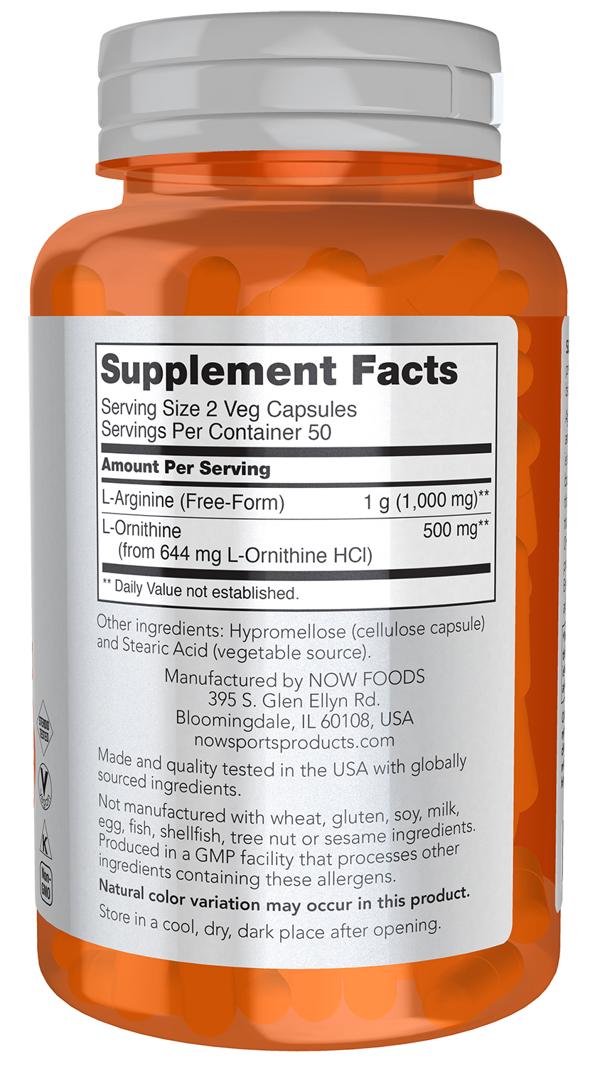 NOW Foods Arginine & Ornithine