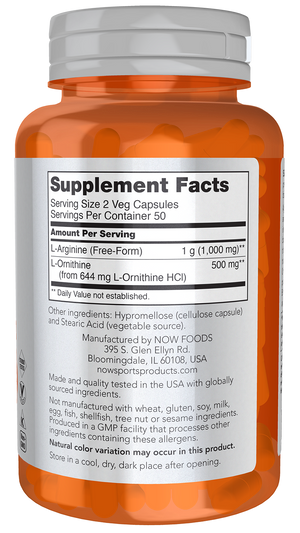 NOW Foods Arginine & Ornithine