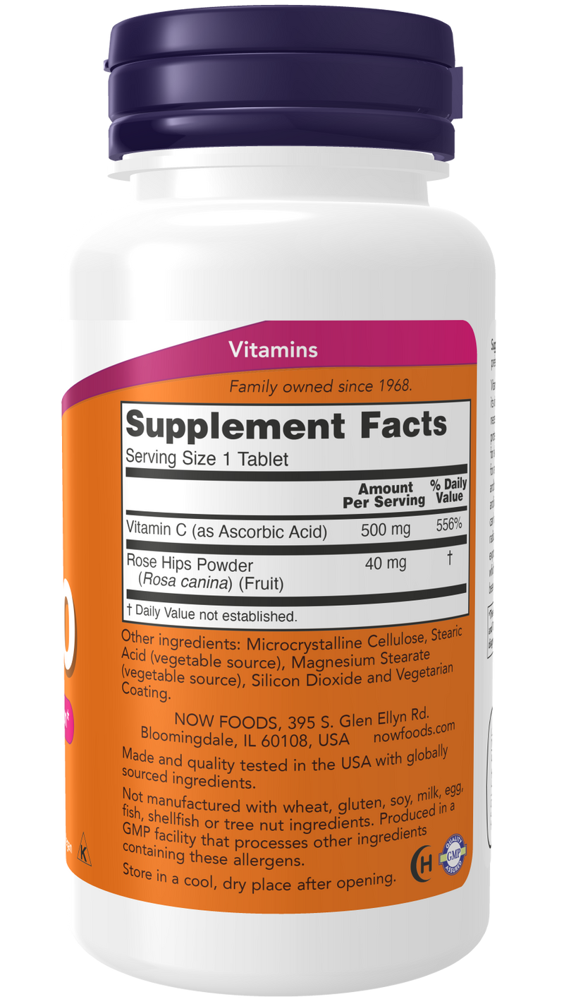 NOW Foods Vitamin C-500 with Rose Hips