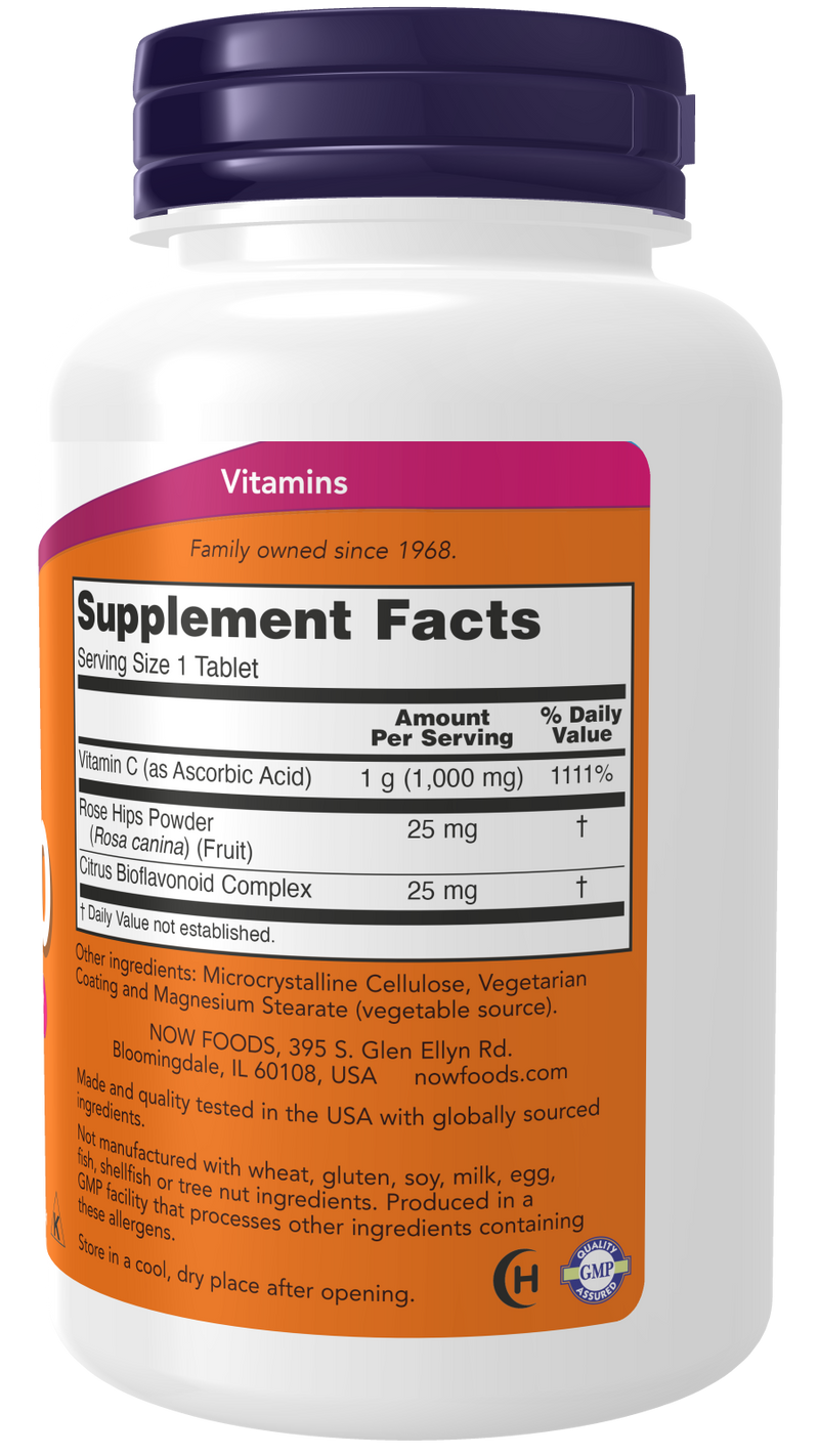 NOW Foods Vitamin C-1000 with Rose Hips & Bioflavonoids