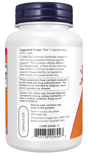 NOW Foods C-1000 Zinc Immune