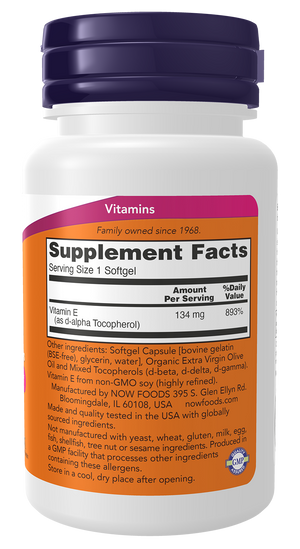 NOW Foods Vitamin E-200 with Mixed Tocopherols