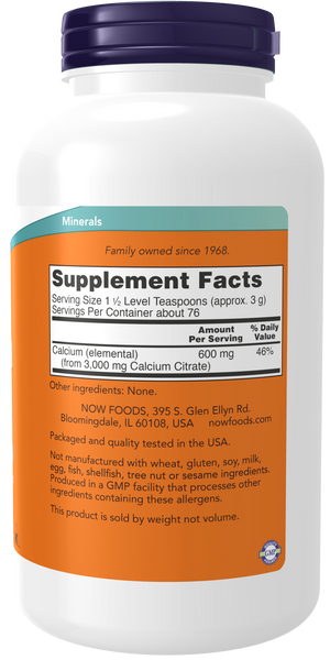 NOW Foods Calcium Citrate Pure Powder