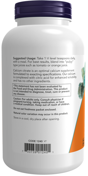 NOW Foods Calcium Citrate Pure Powder