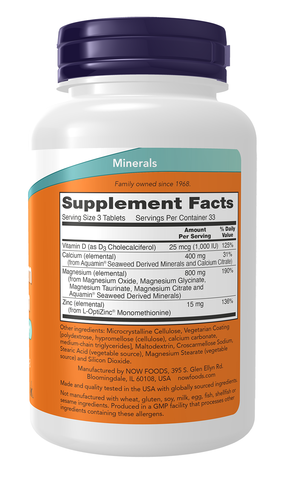 NOW Foods Magnesium & Calcium with Zinc and Vitamin D3