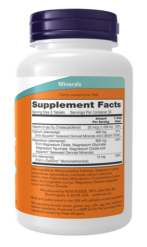 NOW Foods Magnesium & Calcium with Zinc and Vitamin D3