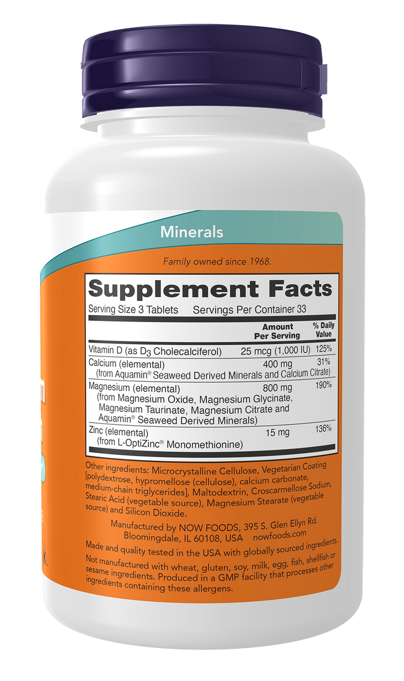 NOW Foods Magnesium & Calcium with Zinc and Vitamin D3