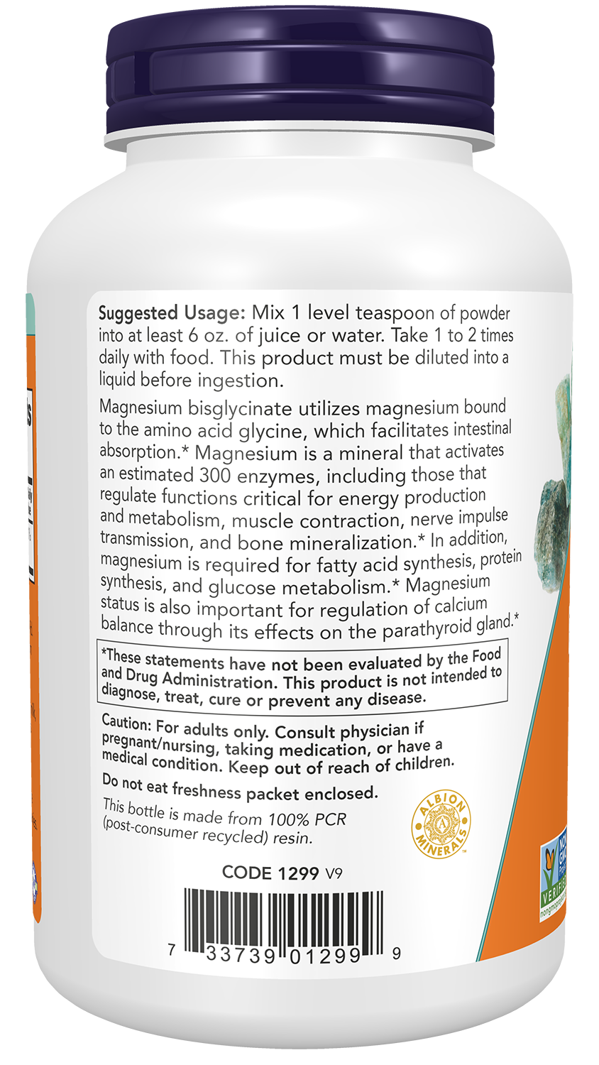 NOW Foods Magnesium Bisglycinate Powder