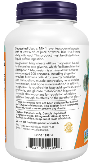 NOW Foods Magnesium Bisglycinate Powder