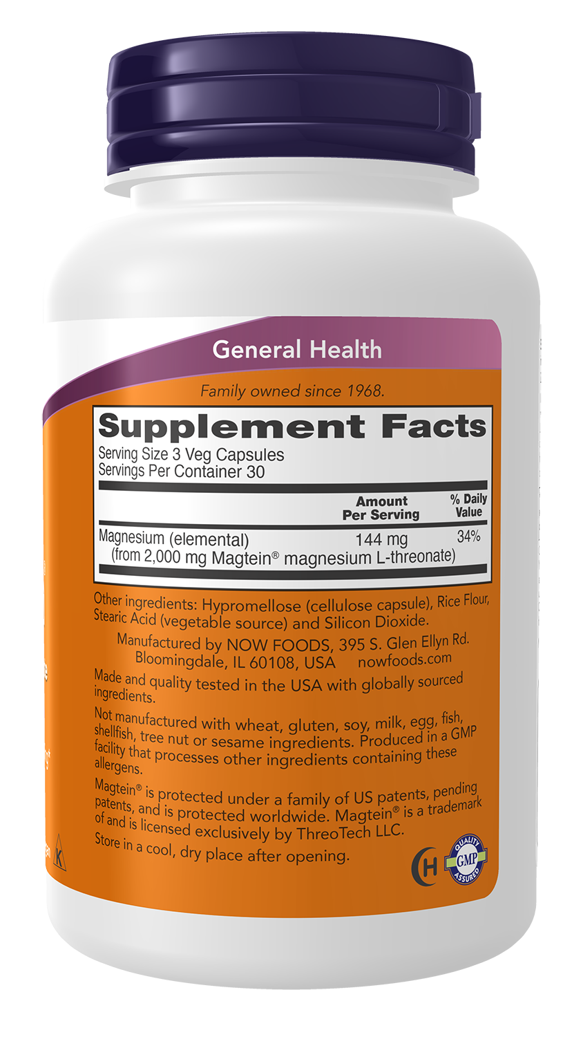 NOW Foods Magtein Magnesium L-Threonate