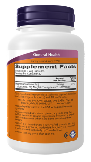 NOW Foods Magtein Magnesium L-Threonate