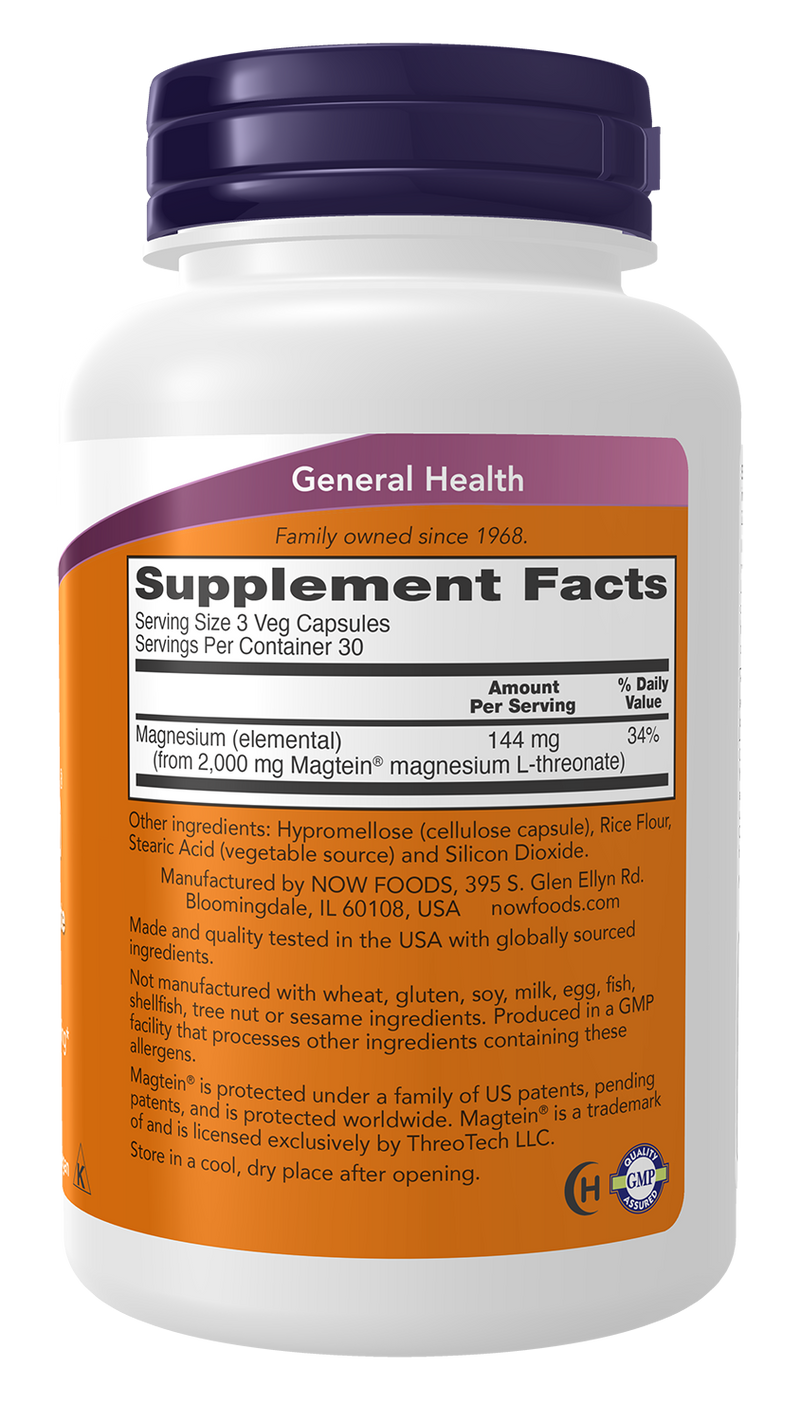 NOW Foods Magtein Magnesium L-Threonate