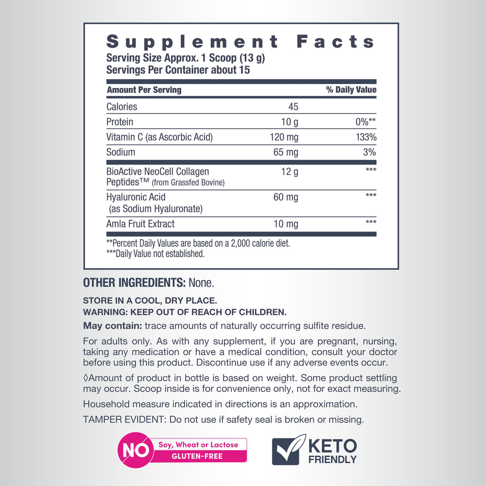 NeoCell Advanced Collagen Peptides with Vitamin C & Hyaluronic Acid