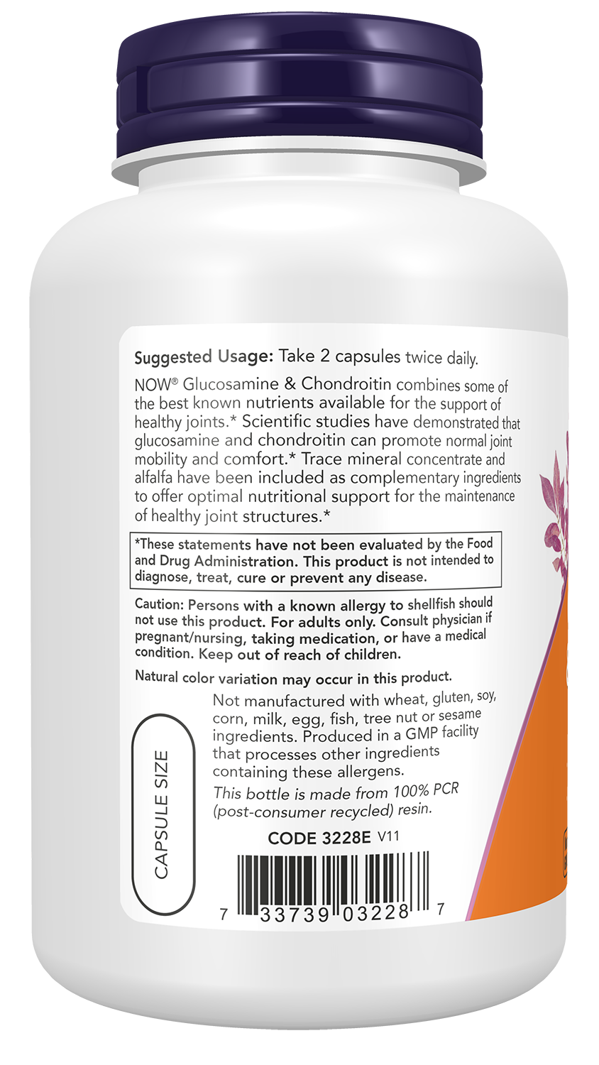 NOW Foods Glucosamine & Chondroitin with Trace Mineral Concentrate