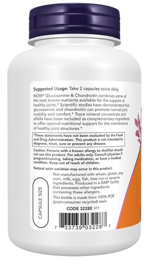 NOW Foods Glucosamine & Chondroitin with Trace Mineral Concentrate