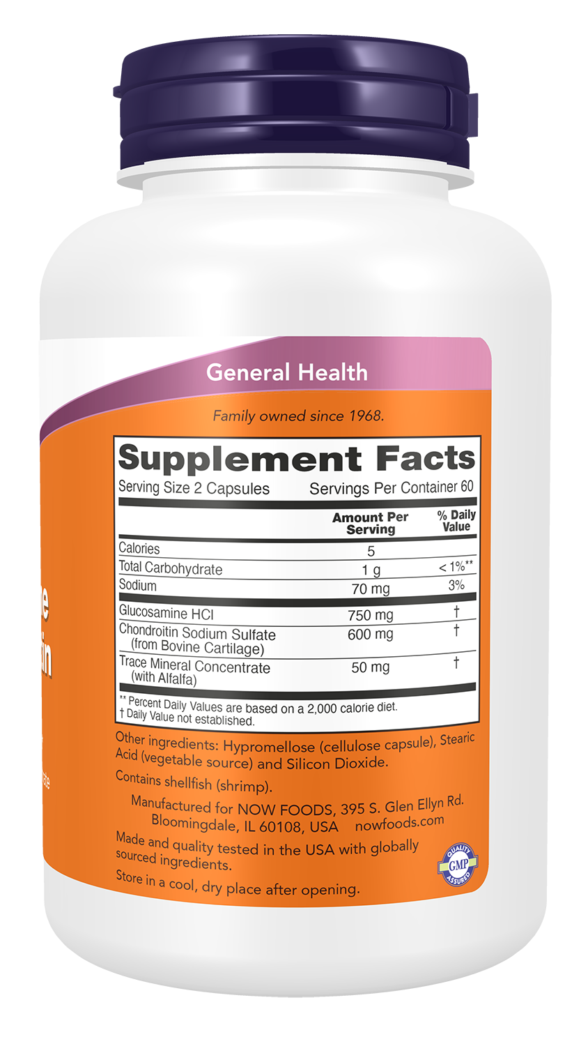 NOW Foods Glucosamine & Chondroitin with Trace Mineral Concentrate