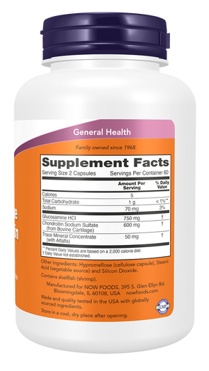 NOW Foods Glucosamine & Chondroitin with Trace Mineral Concentrate