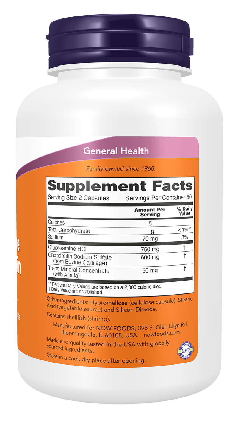 NOW Foods Glucosamine & Chondroitin with Trace Mineral Concentrate