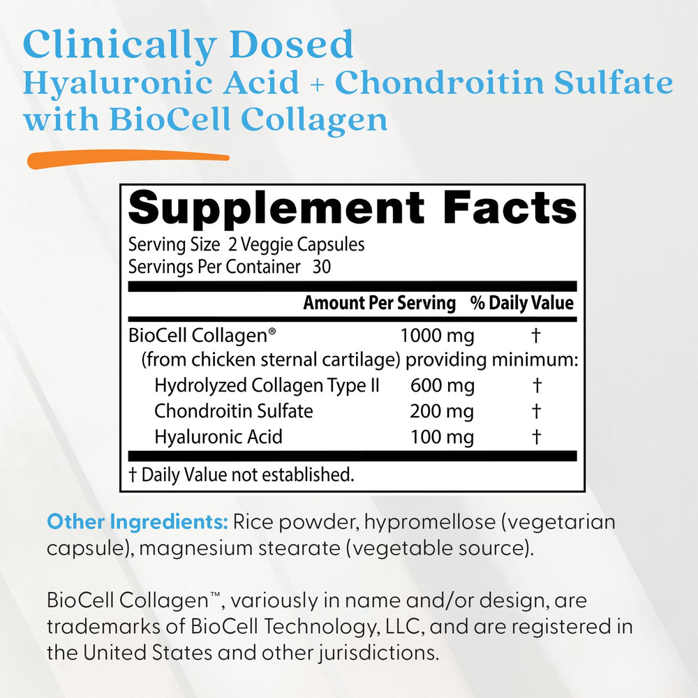 Doctor's Best Hyaluronic Acid + Chondroitin Sulfate with BioCell Collagen