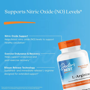 Doctor's Best L-Arginine - Sustained + Immediate Release
