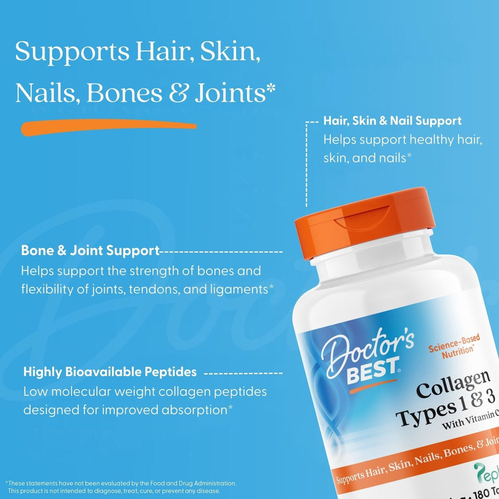 Doctor's Best Collagen Types 1 and 3 with Peptan and Vitamin C