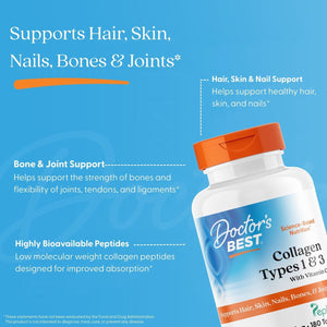 Doctor's Best Collagen Types 1 and 3 with Peptan and Vitamin C
