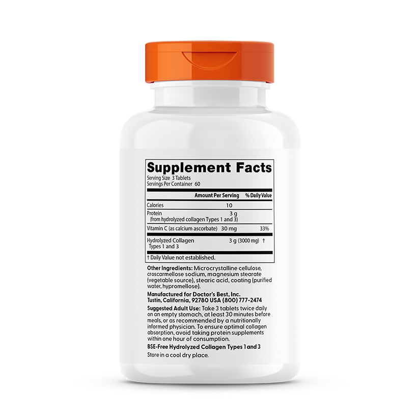 Doctor's Best Collagen Types 1 and 3 with Peptan and Vitamin C