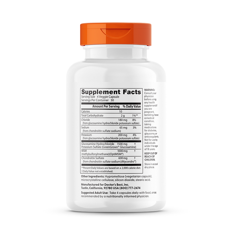 Doctor's Best Vegan Glucosamine & Chondroitin & MSM
