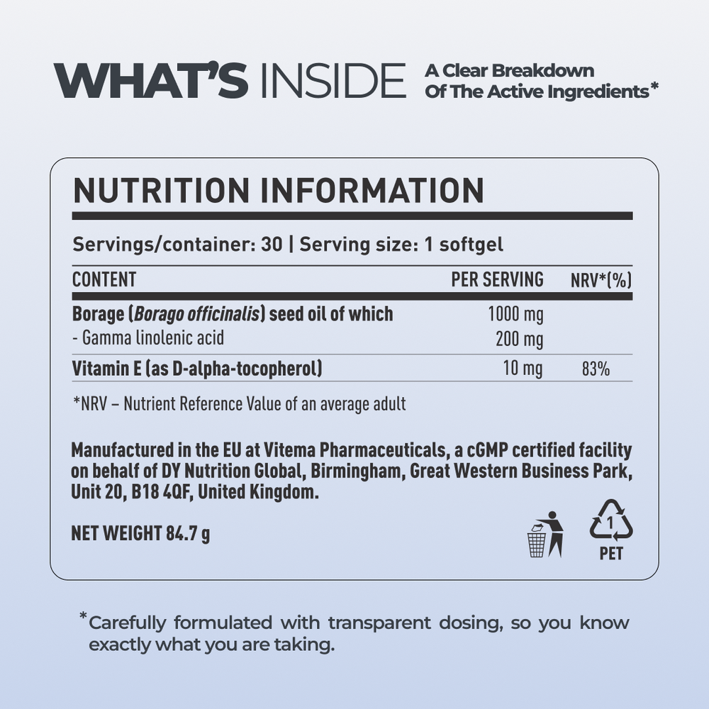 Dorian Yates DY LIFE Borage Oil + Vitamin E