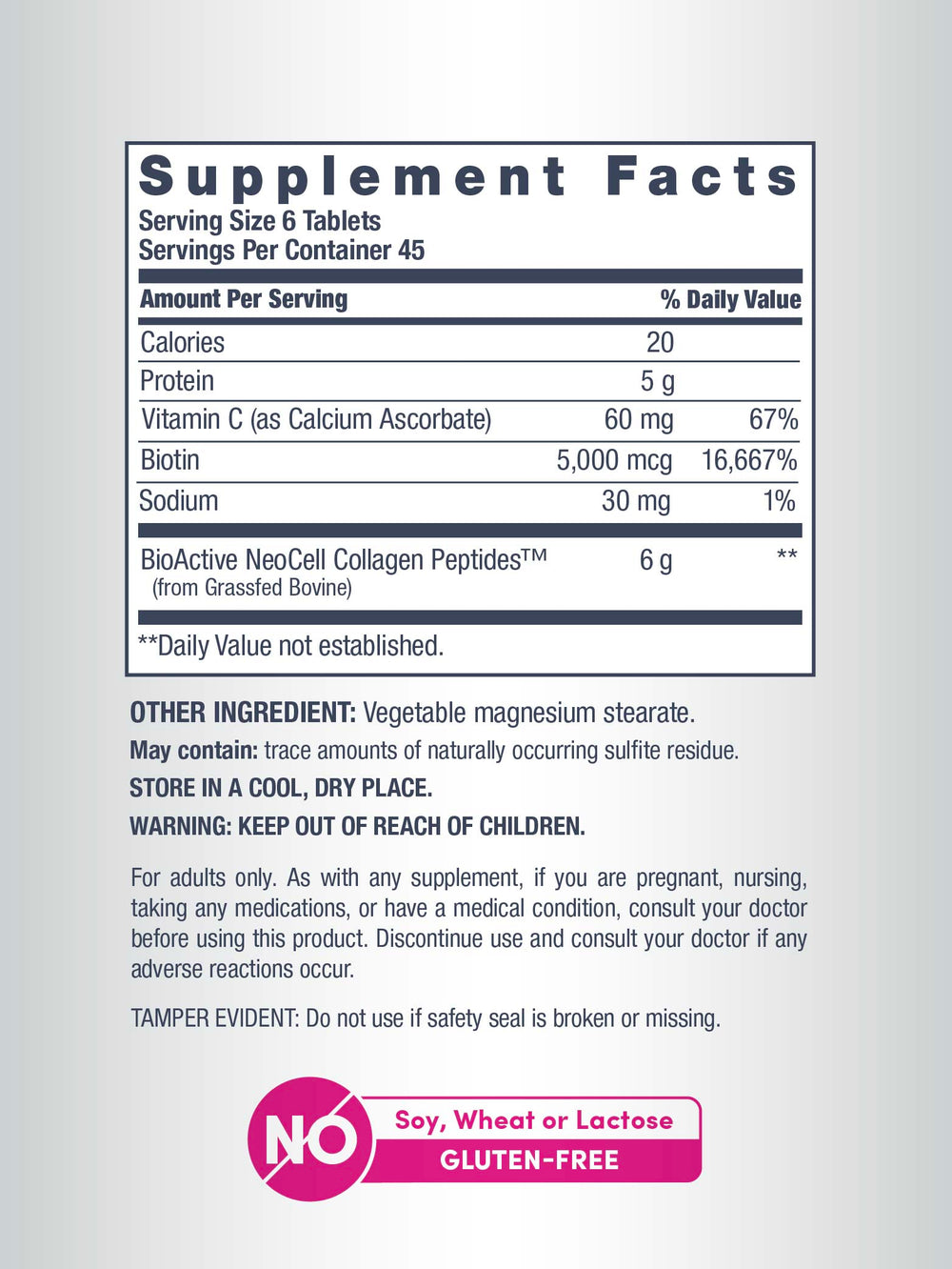 NeoCell Grassfed Collagen Peptides + Vitamin C & Biotin