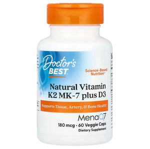 Doctor's Best Natural Vitamin K2 MK7 with MenaQ7 plus D3